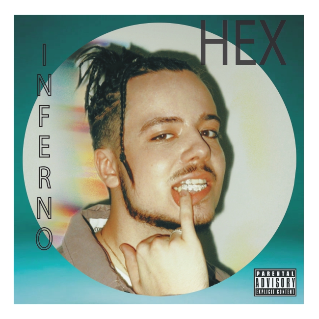 Pochette d'album de l'artiste HEX réalisée sur InDesign - Design graphique